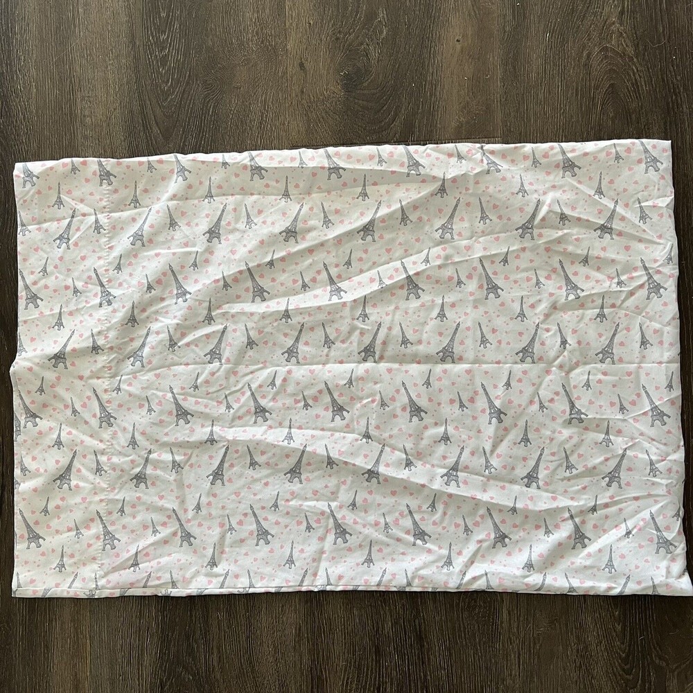 Betsey Johnson Pillowcase Sham Eiffel Tower White Pink Standard